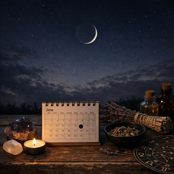 Nouvelle lune de juin : calendrier, symbolique et influences clés